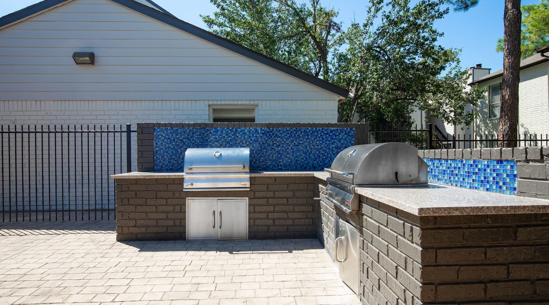 grill stations in stone structures